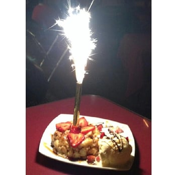 Eden Garden Cafe - Birthday Candle in bread pudding with a side of vanilla ice cream 5 stars - Mediterranean Near Me - Glendora, California Eden Garden Cafe - Birthday Candle in bread pudding with a side of vanilla ice cream 5 stars - Mediterranean Near Me - Glendora, California