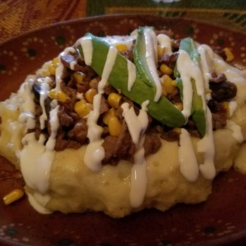 Marlin Azul - Stuffed potato arrechera - Mexican Near Me - La Ventana, BCS Marlin Azul - Stuffed potato arrechera - Mexican Near Me - La Ventana, BCS