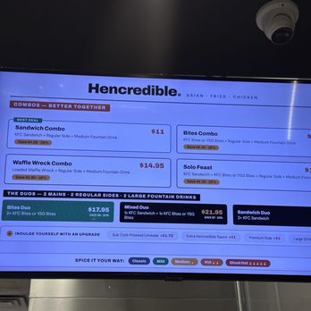Hencredible - Menu as of September 2026 (pt 1) - Sandwiches Near Me - Las Vegas, Nevada