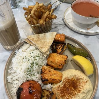 Luua Caffe - Salmon Plate, Tomato Basil Soup, French Fries - Breakfast & Brunch Near Me - Inglewood, California Luua Caffe - Salmon Plate, Tomato Basil Soup, French Fries - Breakfast & Brunch Near Me - Inglewood, California