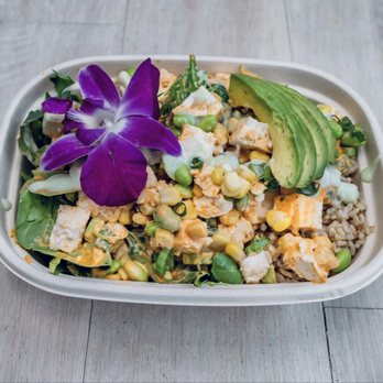 Poke Tiky Bar - a bowl of food with a purple flower - Sushi Bars Near Me - Brooklyn, New York Poke Tiky Bar - a bowl of food with a purple flower - Sushi Bars Near Me - Brooklyn, New York