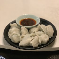 Taste of Shanghai - Pork and chives dumpling. My favorite out of the 3. Very fresh and flavorful.