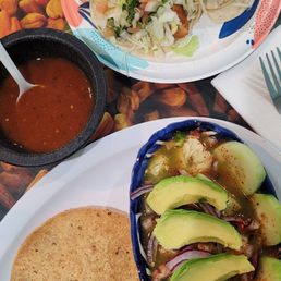 aguachile (bottom), fish tacos (top) aguachile (bottom), fish tacos (top)