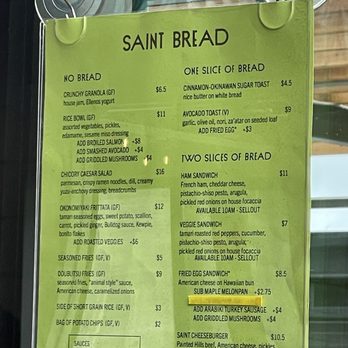 Saint Bread - Food menu - Bakeries Near Me - Seattle, Washington Saint Bread - Food menu - Bakeries Near Me - Seattle, Washington