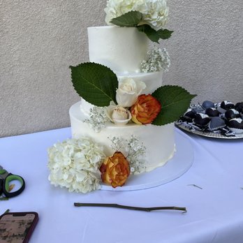 Bonjour Bakery - Three tier wedding cake - Bakeries Near Me - Walnut, California Bonjour Bakery - Three tier wedding cake - Bakeries Near Me - Walnut, California