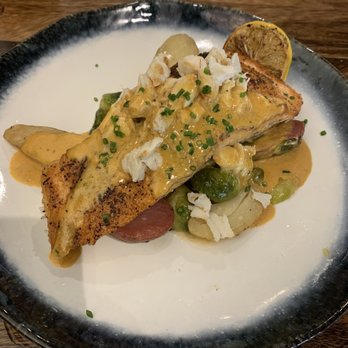 Serrato's Steakhouse - Blackened Salmon with vegetable medley - Steakhouses Near Me - Franklin, Tennessee Serrato's Steakhouse - Blackened Salmon with vegetable medley - Steakhouses Near Me - Franklin, Tennessee