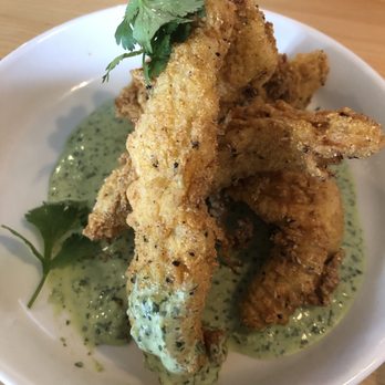 Chef Rick's - new mexican corn-crusted chicken with jalapeño-cilantro dipping sauce - New American Near Me - Orcutt, California Chef Rick's - new mexican corn-crusted chicken with jalapeño-cilantro dipping sauce - New American Near Me - Orcutt, California