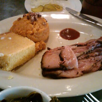 Stubb's Bar-B-Q - Brisket, cornbread, yams and collard greens at Stubb's - Barbeque Near Me - Austin, Texas