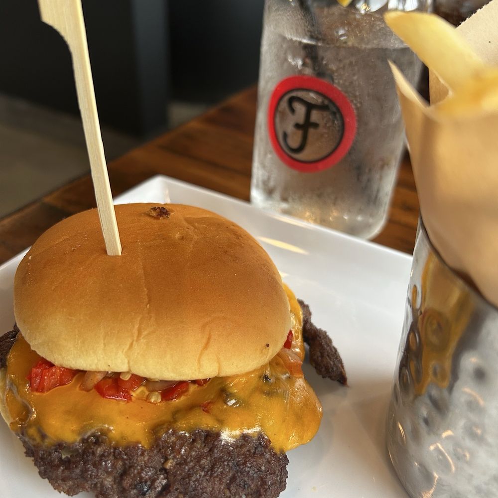 Finney's Crafthouse - Single Smashburger w/ Fries - New American Near Me - Brea, California
