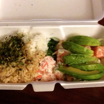 Poke District - Salmon poke w wasabilicious sauce and avocado - really good! - Seafood Near Me - Orange, California