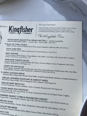 Menu photo 2 Kingfisher San Diego, CA