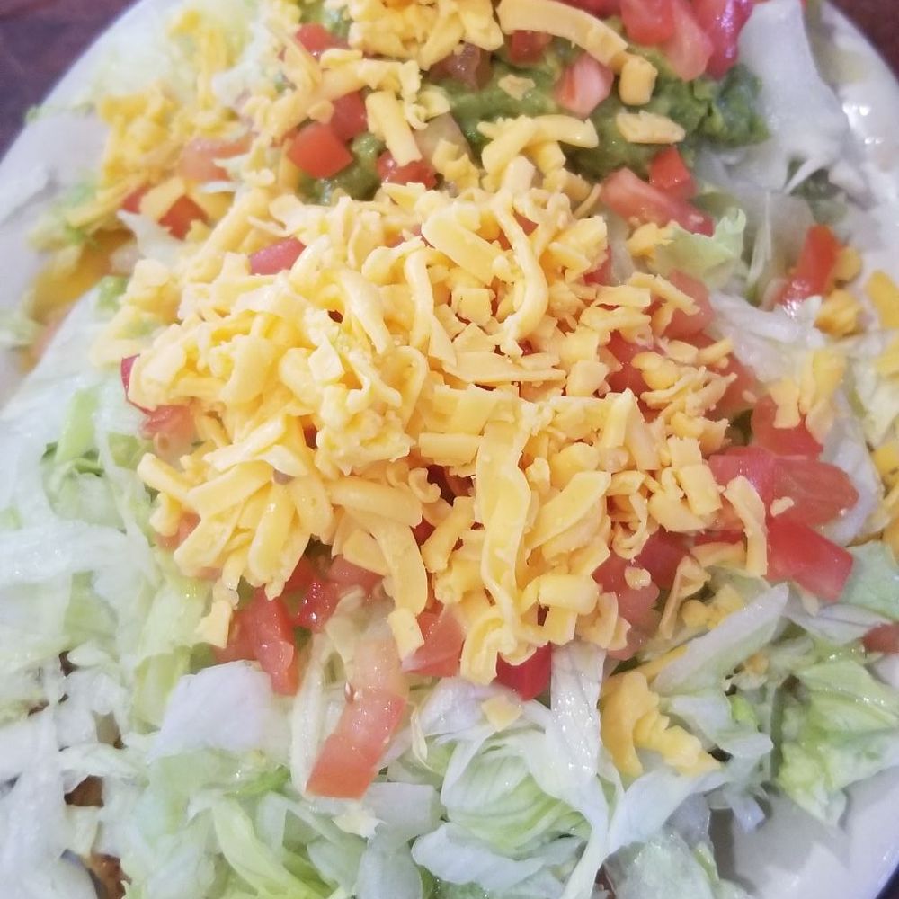 Enchiladas Y Mas - Tostada and Guac salad on Comidas Mexicanas meal. - Salad Near Me - Austin, Texas Enchiladas Y Mas - Tostada and Guac salad on Comidas Mexicanas meal. - Salad Near Me - Austin, Texas