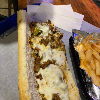 Fatzees - Philly Cheese Steak Foot-Long With Smoked Mozzarella Cheese - Cheesesteaks Near Me - Evanston, Illinois