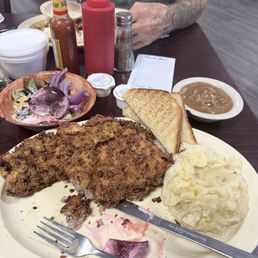 Trinity Cafe - Steak fingers. Yes two of these delightful steak fingers. What a pleasant place to eat and the service is amazing. - food, bbq chicken, chicken, chicken wings, bbq wings, fried chicken wings, chicken wings and fried chicken, fried chicken, poultry - Cafes Near Me - Trinity, Texas