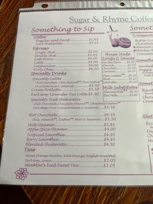 Menu photo 7 Sugar & Rhyme coffeehouse Elgin, IL Menu photo 7 Sugar & Rhyme coffeehouse Elgin, IL