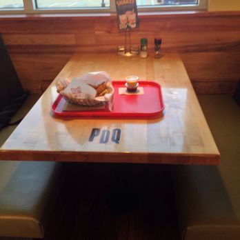 PDQ Chicken - Each table is branded.  Can't walk off with these ;) - Sandwiches Near Me - Miami, Florida