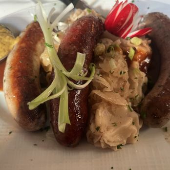The Bavarian Chef - Triple Sausage Entree - German Near Me - Madison, Virginia The Bavarian Chef - Triple Sausage Entree - German Near Me - Madison, Virginia