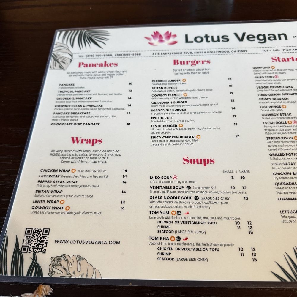 Lotus Vegan - Menu - Vegan Near Me - North Hollywood, California Lotus Vegan - Menu - Vegan Near Me - North Hollywood, California