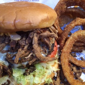 Islands Restaurant - Jalapeño burger with the Fried red onions meh - Burgers Near Me - Pasadena, California