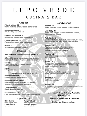 Menu photo 4 Lupo Verde Washington, DC, DC Menu photo 4 Lupo Verde Washington, DC, DC