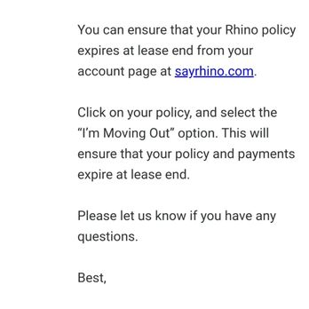 Rhino Property Management - Here they are saying that the rhino policy expires. - Property Management Near Me - Murray, Utah
