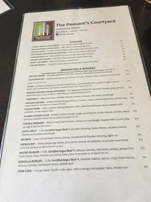 Menu photo 5 The Peasant's Courtyard Alamo, CA Menu photo 5 The Peasant's Courtyard Alamo, CA