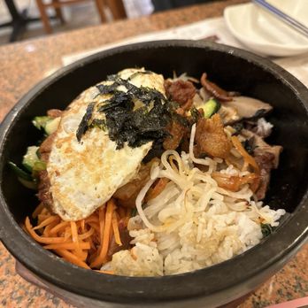 MG Tofu House - B5. Hot-Stone Spicy Pork Bibimbap - Korean Near Me - Los Angeles, California MG Tofu House - B5. Hot-Stone Spicy Pork Bibimbap - Korean Near Me - Los Angeles, California