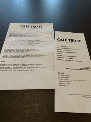 Menu photo 2 Cafe Triste Los Angeles, CA