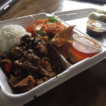 South Side Thai Restaurant - Beef drunken noodle lunch special with a side of summer rolls! - Thai Near Me - Wallingford, Connecticut
