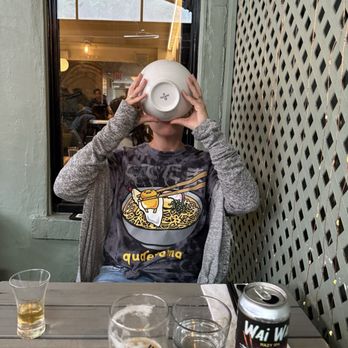 Ivan Ramen - Slurping on the patio. - Ramen Near Me - New York, New York