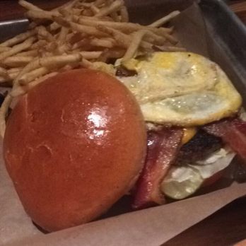 BJ's Restaurant & Brewhouse - Added a fried egg to my bacon cheeseburger. So good! - New American Near Me - Laurel, Maryland BJ's Restaurant & Brewhouse - Added a fried egg to my bacon cheeseburger. So good! - New American Near Me - Laurel, Maryland