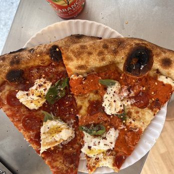 Jonny's Pizza - Vodka Pepperoni Pie w Burrata Pepperoni Pie w Hot Honey & Burrata Blood Orange Soda - Pizza Near Me - New York, New York Jonny's Pizza - Vodka Pepperoni Pie w Burrata Pepperoni Pie w Hot Honey & Burrata Blood Orange Soda - Pizza Near Me - New York, New York