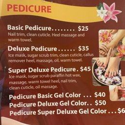 Pedicure prices Pedicure prices