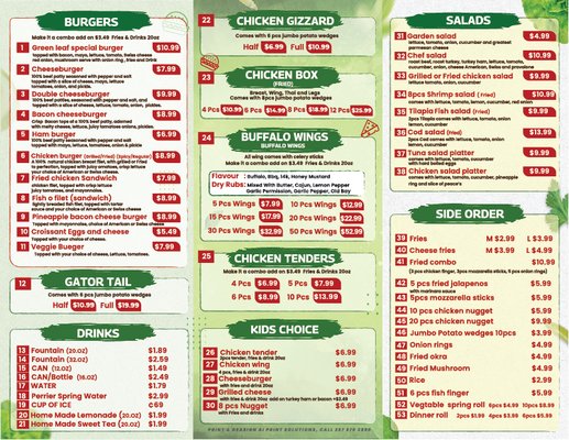 Menu photo 2 Green Leaf Subs and Grill Haines City, FL