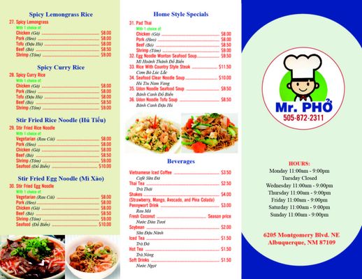 Menu photo 8 Mr Pho Albuquerque, NM
