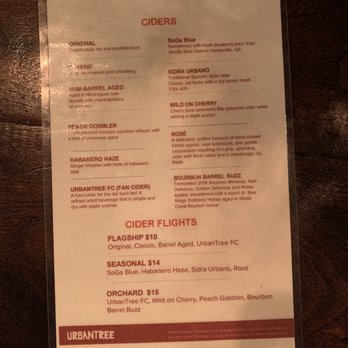 Urban Tree Cidery - Menu - Beer, Wine & Spirits Near Me - Atlanta, Georgia Urban Tree Cidery - Menu - Beer, Wine & Spirits Near Me - Atlanta, Georgia