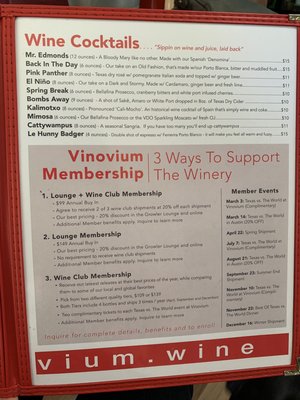 Menu photo 3 Vinovium Johnson City, TX