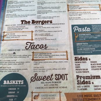 Toasted Monkey - Menu - American Near Me - St Pete Beach, Florida Toasted Monkey - Menu - American Near Me - St Pete Beach, Florida