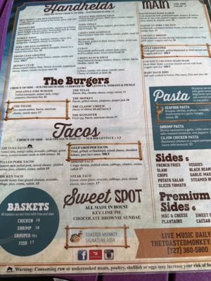 Menu photo 2 Toasted Monkey St Pete Beach, FL Menu photo 2 Toasted Monkey St Pete Beach, FL