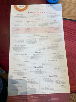 Menu photo 2 Life Alive Organic Cafe Central Square Cambridge, MA