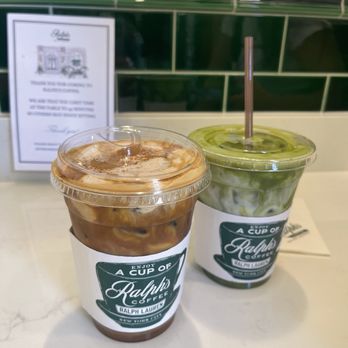 Ralph's Coffee - Latte +vanilla+foam+ add shot & matcha latte - Coffee & Tea Near Me - Newport Beach, California