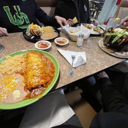 Fajita burrito, chimichanga, mr. burrito, and molcajete carnes!! Fajita burrito, chimichanga, mr. burrito, and molcajete carnes!!