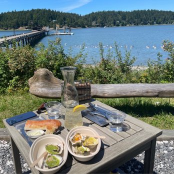 Westcott Bay Shellfish Company - The view of our lunch - Seafood Markets Near Me - Friday Harbor, Washington Westcott Bay Shellfish Company - The view of our lunch - Seafood Markets Near Me - Friday Harbor, Washington