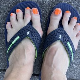 My ugly feet with a pretty pedicure. My ugly feet with a pretty pedicure.