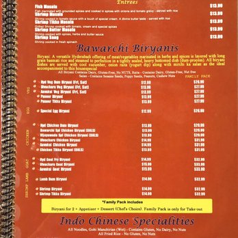 Bawarchi - Menu - Indian Near Me - Fort Collins, Colorado