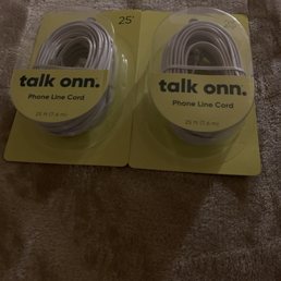 2 Talk Onn Landlne Phone 25 feet Cords. Price $5.86 each.