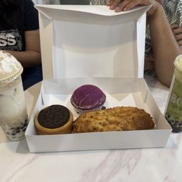 36. Tiramisu Paradise, 15. Boba Brown Sugar Matcha, Walnut Pistachio bread, Ube bun, Oreo bun