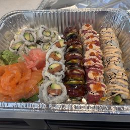 Various rolls and Salmon Sashimi! Yummmm Various rolls and Salmon Sashimi! Yummmm