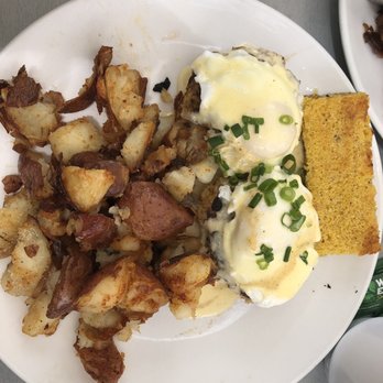 Four Friends Kitchen - Crab Benedict, BBQ Potatoes, cornbread - Southern Near Me - Denver, Colorado Four Friends Kitchen - Crab Benedict, BBQ Potatoes, cornbread - Southern Near Me - Denver, Colorado