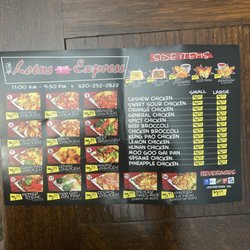 Lotus Express - Menu. Add about a $1 to these prices as of June 2021